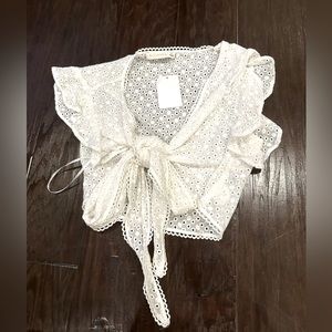 White lace wrap top